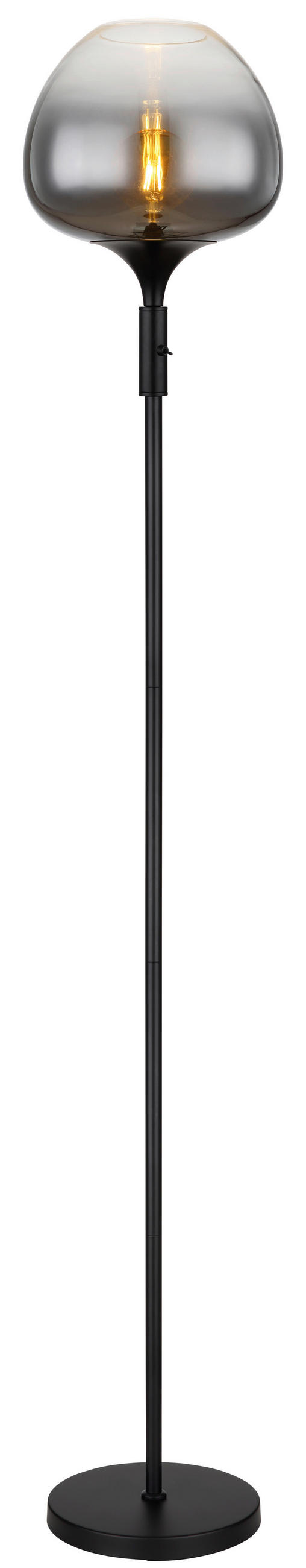 STEHLEUCHTE 29,4/165 cm    - Schwarz, Design, Glas/Metall (29,4/165cm)