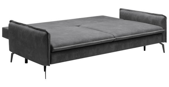 SCHLAFSOFA  mit Liegefunktion, Rücken echt Chenille Graphitfarben  - Schwarz/Graphitfarben, KONVENTIONELL, Textil/Metall (223/89/107cm) - Carryhome