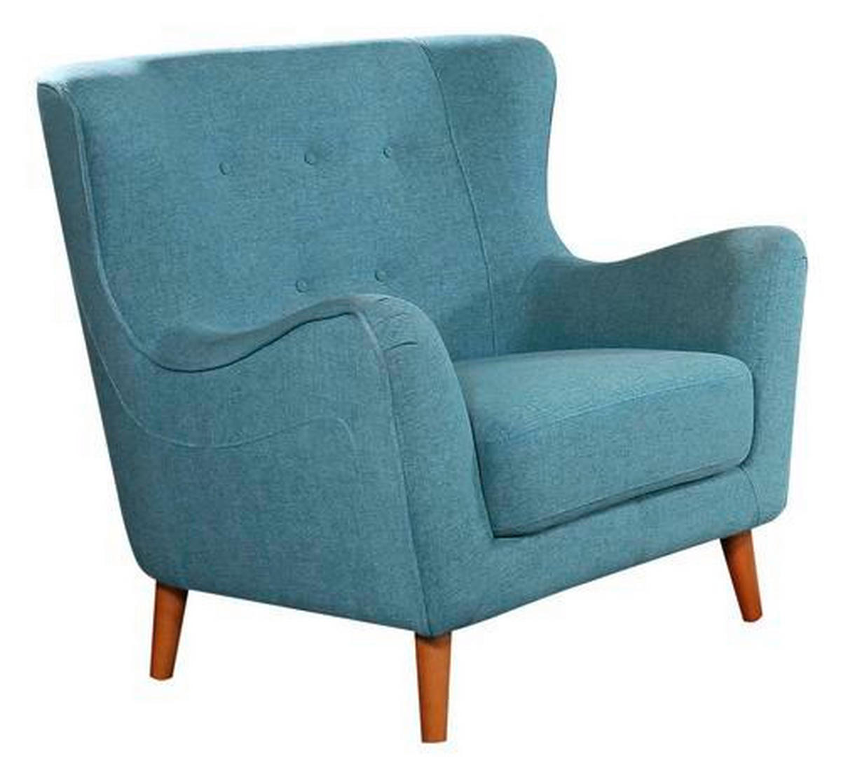 FOTELJA tekstil  svijetlo plava   - prirodne boje/svijetlo plava, Design, tekstil/drvo (97/93/89cm) - Ti'me