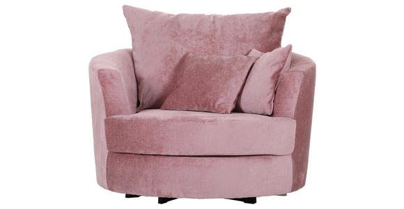 SESSEL Chenille Altrosa - Schwarz/Altrosa, KONVENTIONELL, Textil/Metall (115/72/115cm) - Carryhome