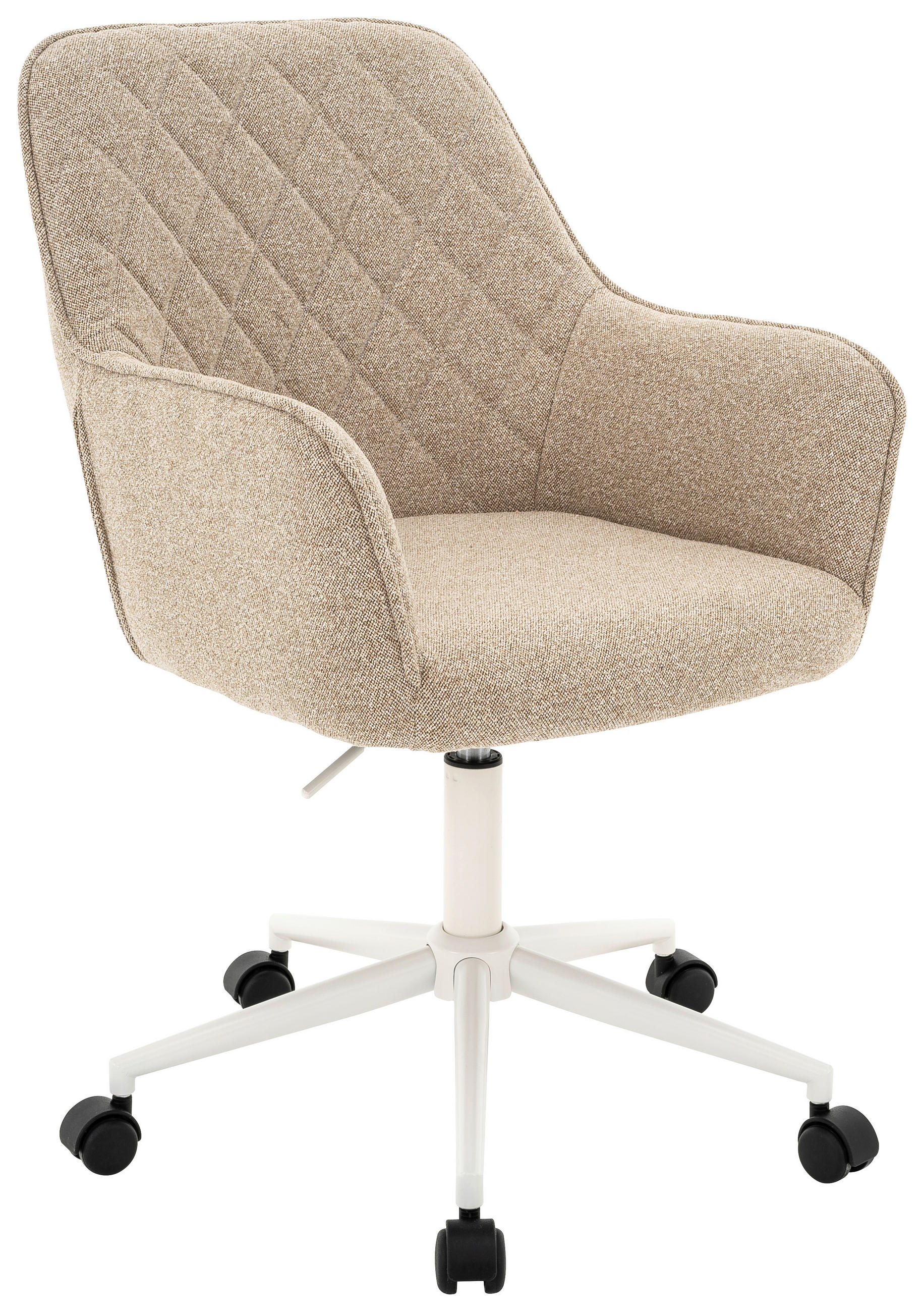 SCAUN ROTATIV  țesătură culoare natur, alb  - alb/culoare natur, Design, plastic/metal (59,5/101/64cm) - Xora