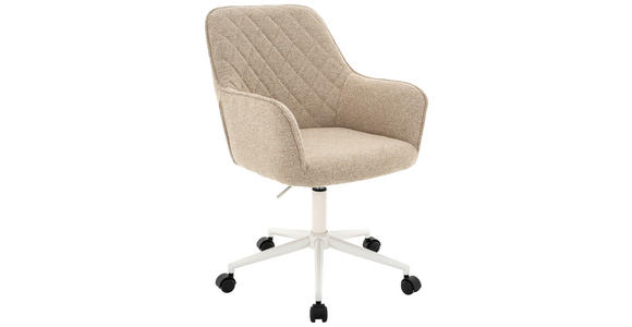 DREHSTUHL Webstoff Naturfarben, Weiß - Naturfarben/Weiß, Design, Kunststoff/Textil (59,5/101/64cm) - Xora