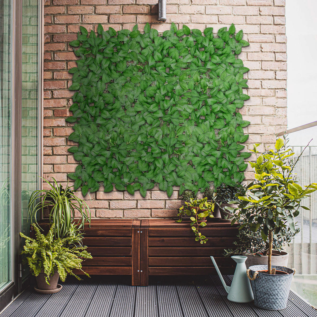 Wandverkleidung Pflanzenwand  Kunststoff  - Dunkelgrün/Grün, Trend, Kunststoff (33/33cm) - Floordirekt