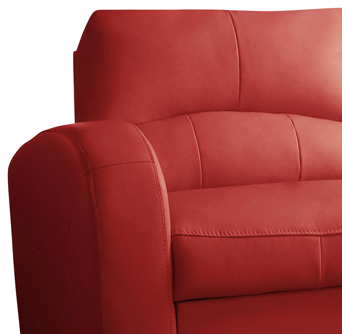 ECKSOFA in Lederlook Echtleder Rot  - Rot/Schwarz, Design, Leder/Kunststoff (227/168cm) - Livetastic