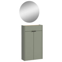GARDEROBE 2-teilig  in 56/200/22 cm  - Eichefarben/Grün, Design, Glas/Holzwerkstoff (56/200/22cm)