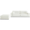 SITZGARNITUR in Webstoff Creme  - Creme/Schwarz, Design, Holz/Textil (278/85/103cm) - Livetastic
