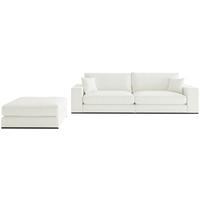 SITZGARNITUR in Webstoff Creme  - Creme/Schwarz, Design, Holz/Textil (278/85/103cm) - Livetastic