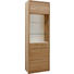 VITRINE Eiche furniert, massiv Eichefarben - Eichefarben/Nickelfarben, KONVENTIONELL, Glas/Holz (65,6/209,5/38cm) - Voleo