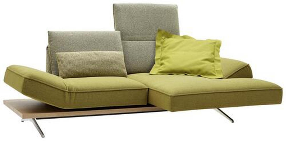 ECKSOFA in Flachgewebe Limette  - Chromfarben/Limette, Design, Holz/Textil (240/132cm) - Koinor
