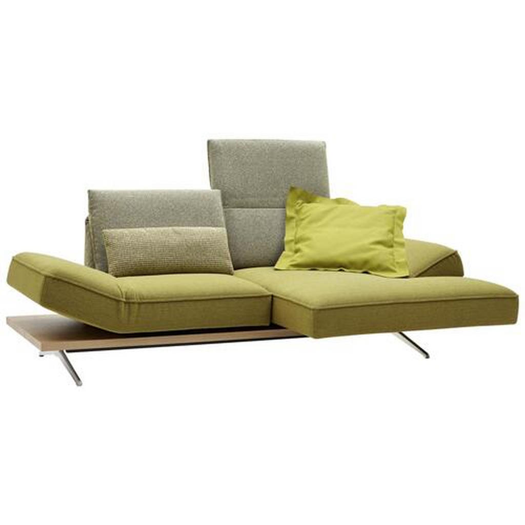 Thumbnail - Koinor Ecksofa, Limette, Holz, Textil, Wildeiche, furniert, 2-Sitzer, Ottomane rechts, L-Form, 240x132 cm, Goldenes M, M...