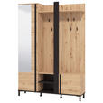 GARDEROBE  in 134,5/192,6/33,2 cm  - Schwarz/Eiche Artisan, Basics, Holzwerkstoff (134,5/192,6/33,2cm) - Carryhome