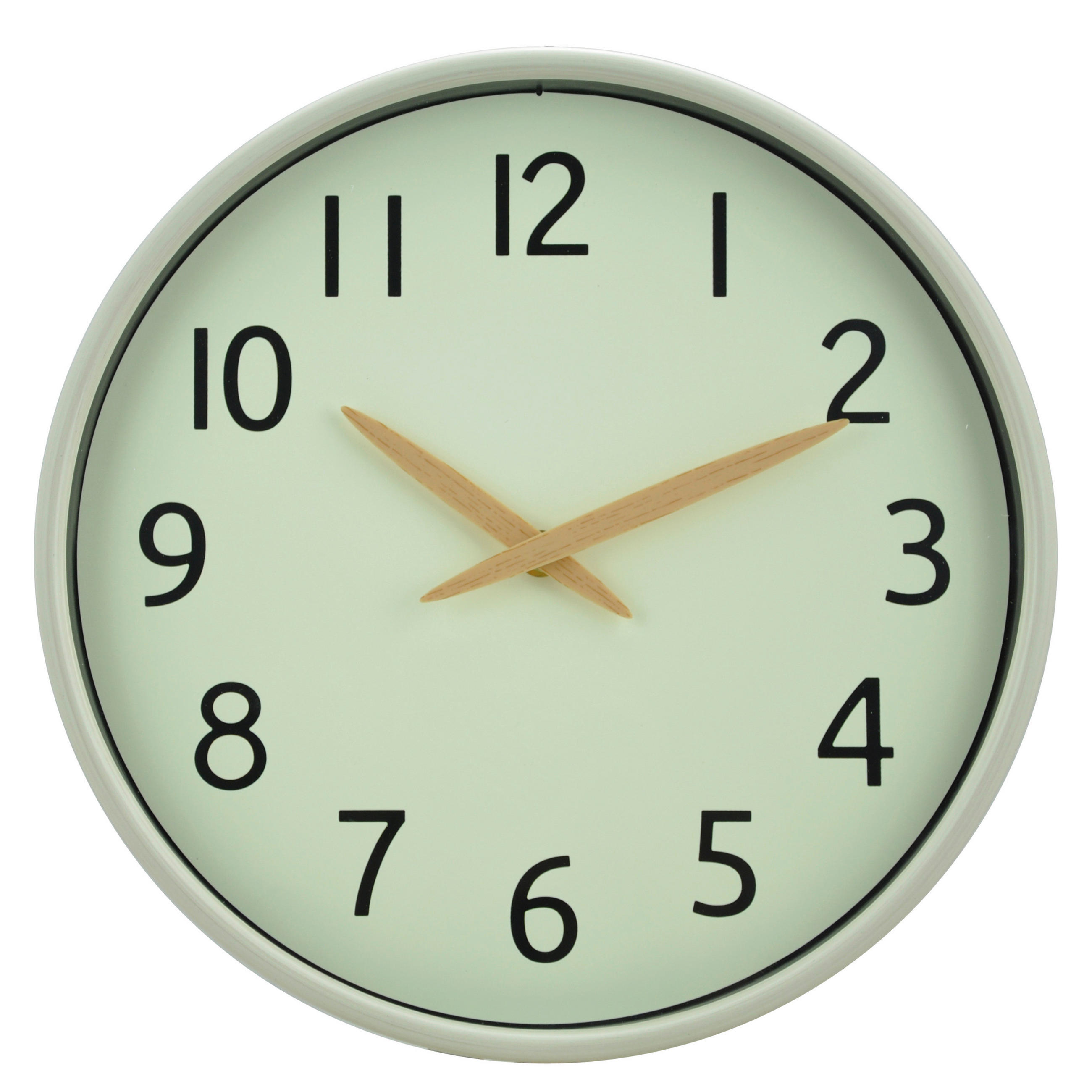 ZIDNI SAT - bela, Osnovno, staklo/plastika (30/4,7cm) - Ambia Home