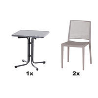 GARTENGARNITUR 5-teilig  - Anthrazit, Basics, Holzwerkstoff/Kunststoff (90/80/138cm) - Siena Garden