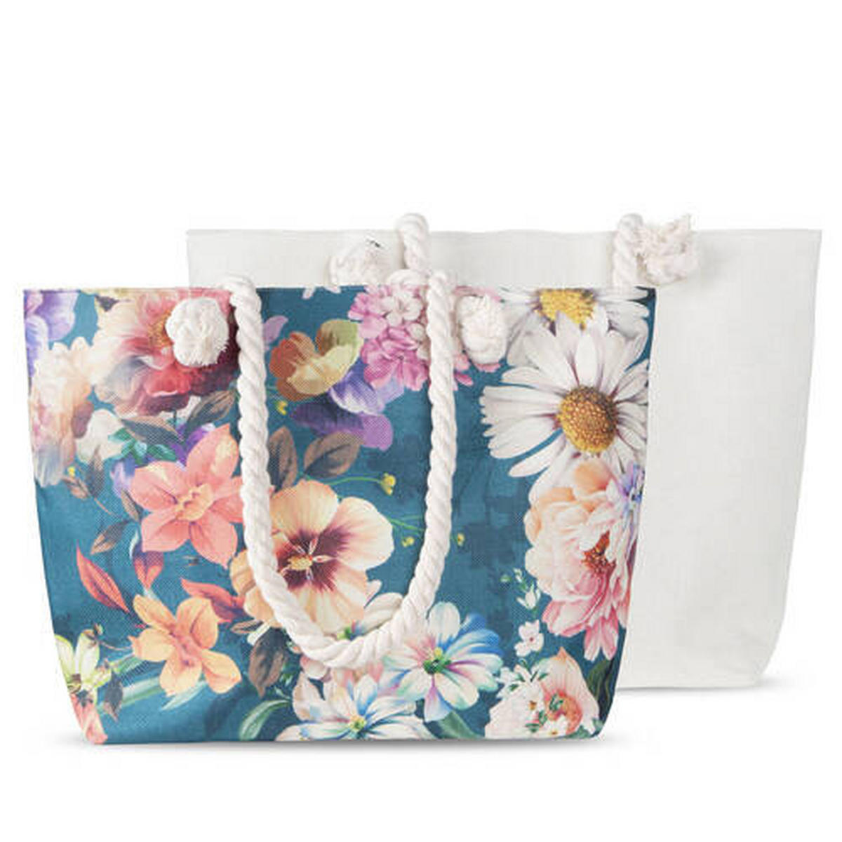 STRANDTASCHE - Blau, KONVENTIONELL, Textil (43/60cm)