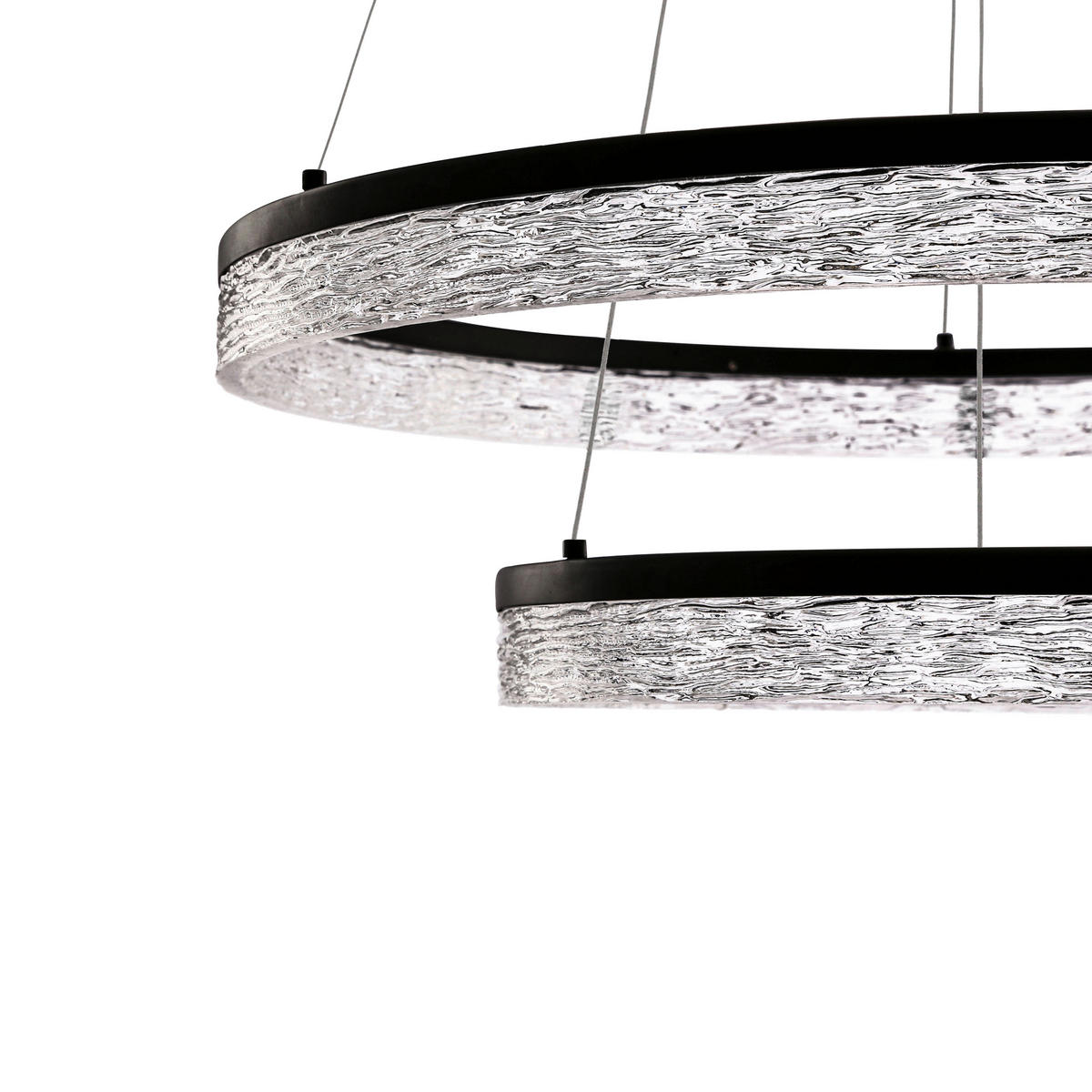 LED-PENDELLEUCHTE 60/60/120 cm  - Transparent/Schwarz, Design, Kunststoff/Metall (60/60/120cm)