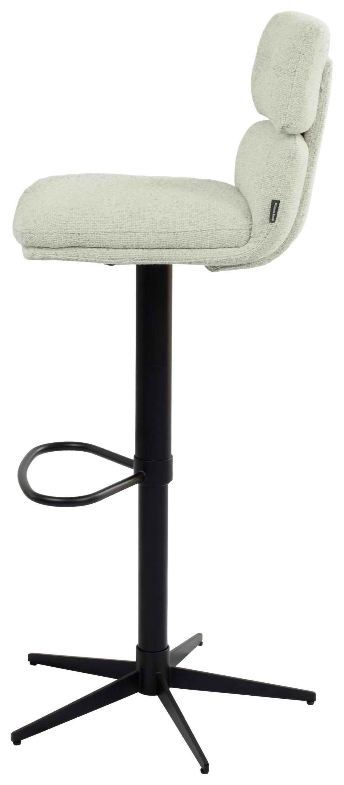 BARHOCKER Webstoff Schwarz, Beige Eisen Lederauswahl, Stoffauswahl, Wippfunktion, Sitzfläche 360° drehbar  - Beige/Schwarz, Design, Textil/Metall (42/99-117/50cm) - Dieter Knoll