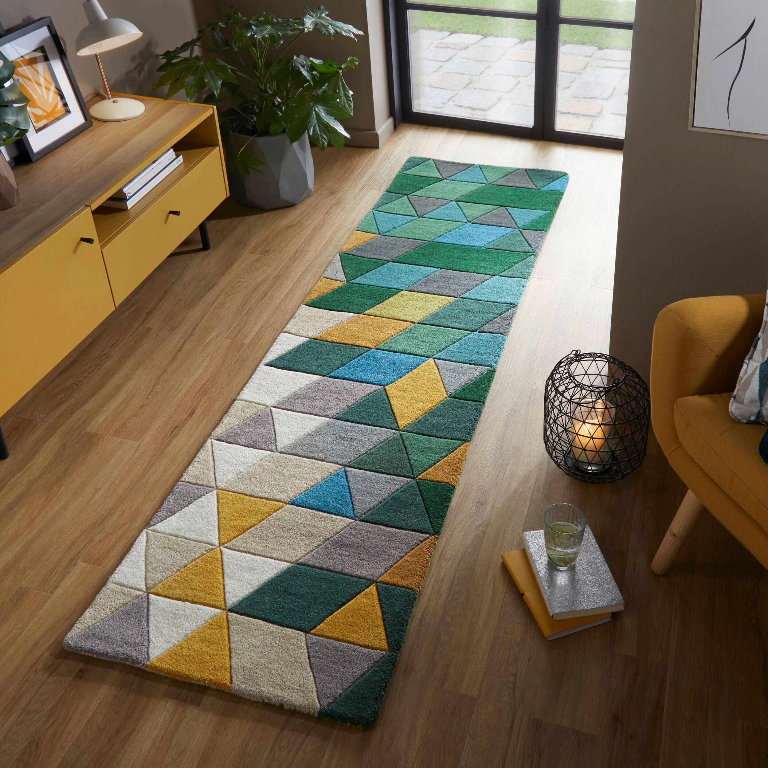 VLNĚNÝ KOBEREC, 230/60 cm, zelená, vícebarevná - zelená/vícebarevná, Basics, textil (230/60cm)