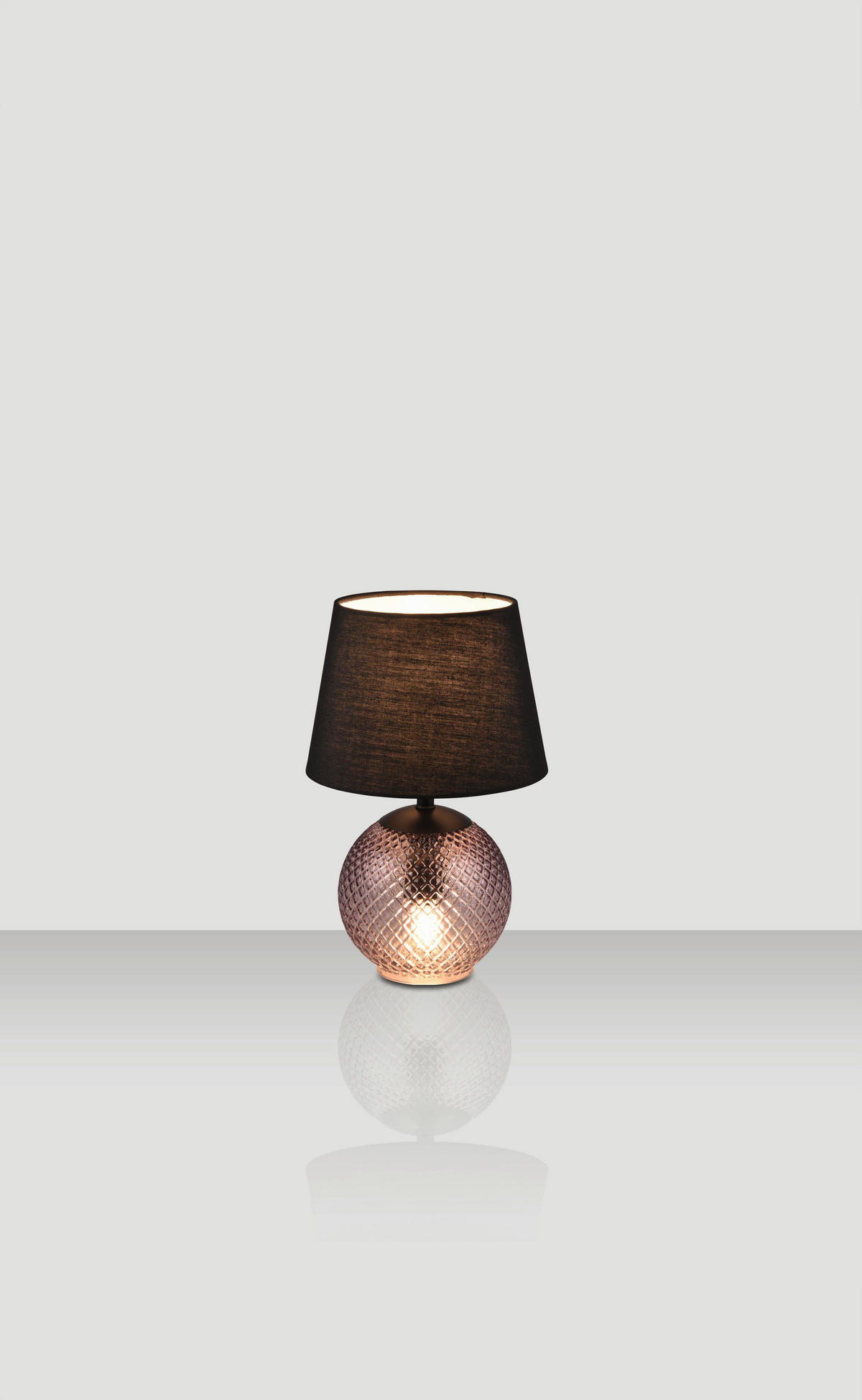 STOLNÍ LAMPA, E14, 18/29 cm  - starorůžová/černá, Basics, kov/textil (18/29cm) - Novel