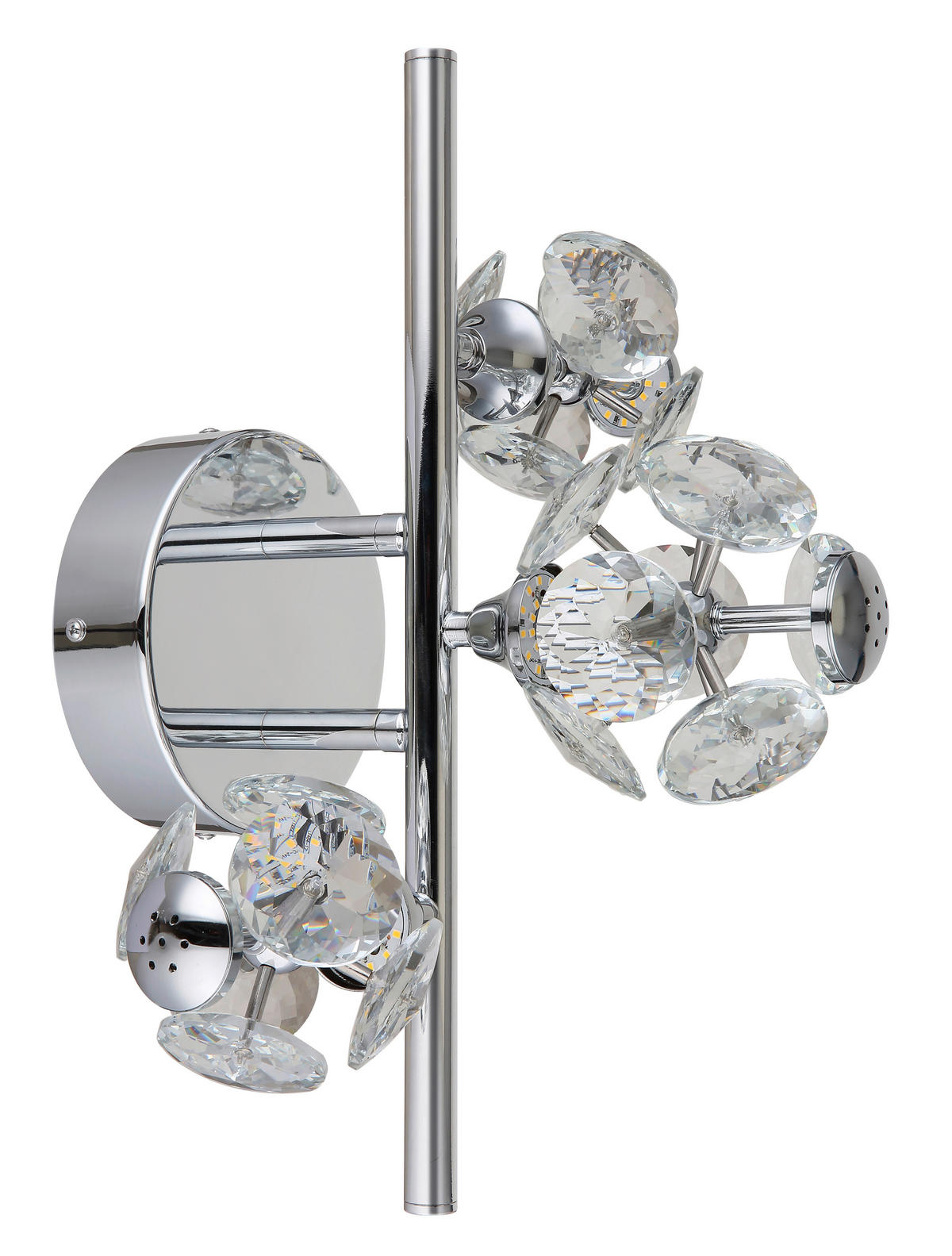 LED-WANDLEUCHTE 41/33/27 cm   - Klar/Chromfarben, KONVENTIONELL, Glas/Metall (41/33/27cm) - Globo