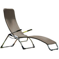 SONNENLIEGE 63/107/142 cm  - Taupe/Alufarben, Basics, Textil/Metall (63/107/142cm) - FIAM