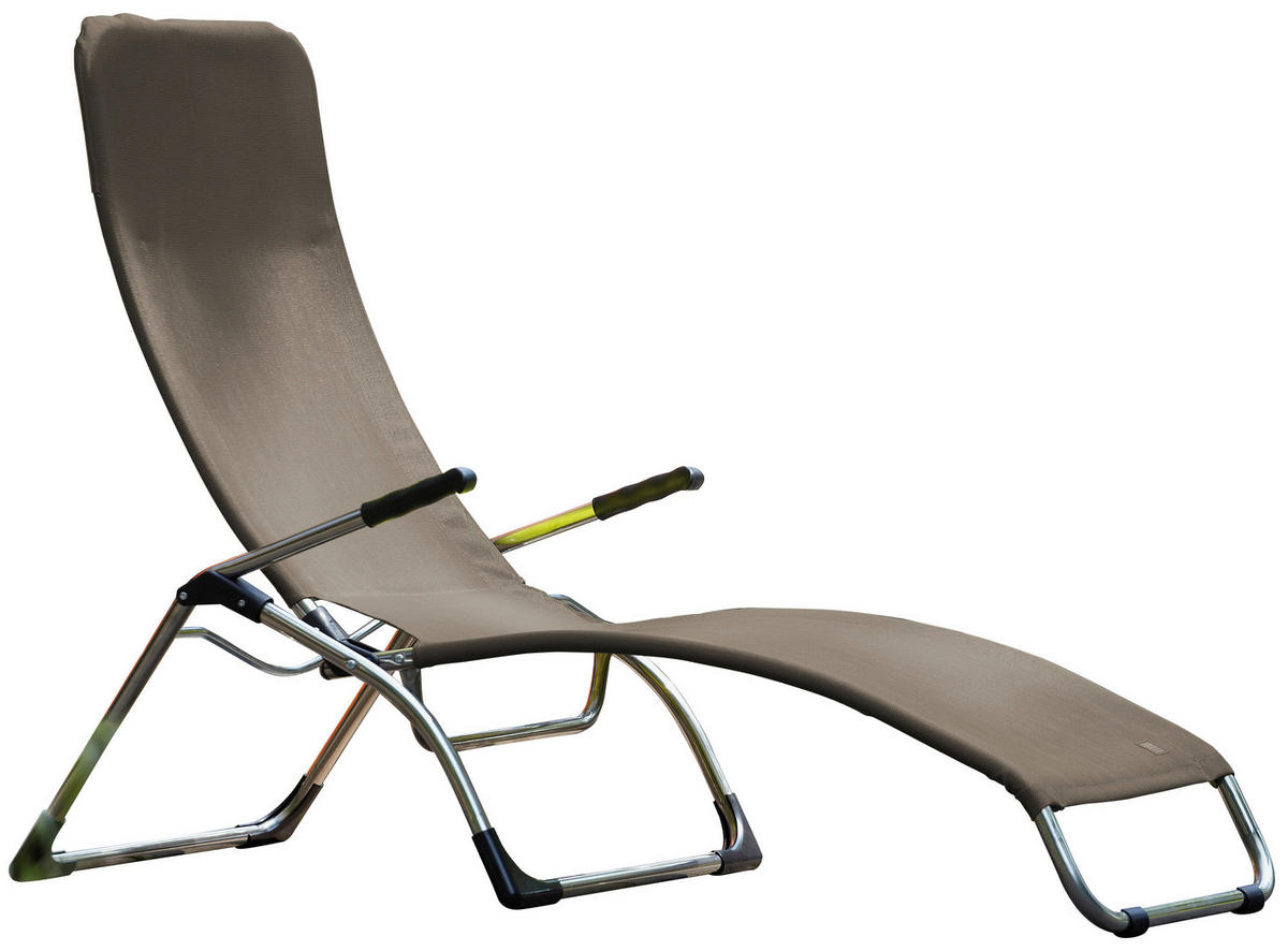 SONNENLIEGE 63/107/142 cm  - Taupe/Alufarben, Basics, Textil/Metall (63/107/142cm) - FIAM