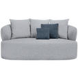 2-SITZER-SOFA in Chenille Grau - Blau/Schwarz, MODERN, Kunststoff/Textil (177/86/105cm) - Hom`in