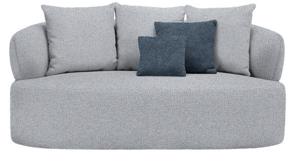 2-SITZER-SOFA in Chenille Grau - Blau/Schwarz, MODERN, Kunststoff/Textil (177/86/105cm) - Hom`in