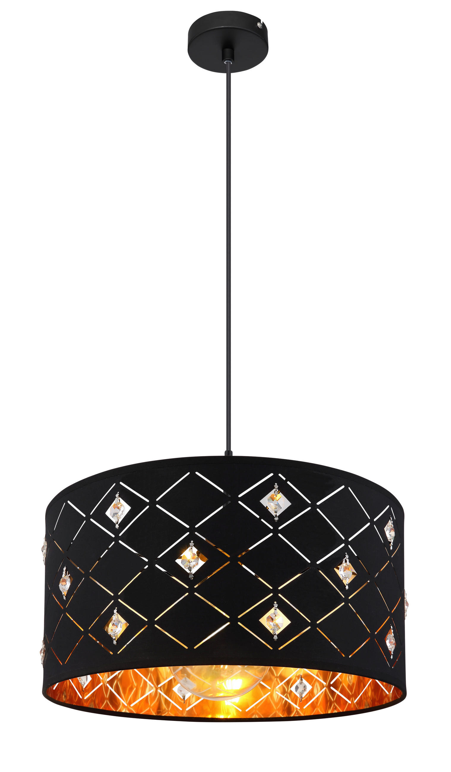 Lampă Suspendată 40/140 cm  - străveziu/auriu, Trend, plastic/metal (40/140cm) - Globo