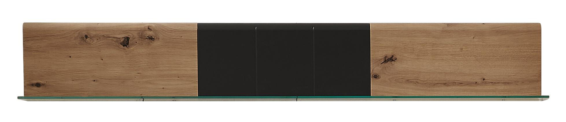 Wandboard in 135/20/16 cm Graphitfarben, Eichefarben