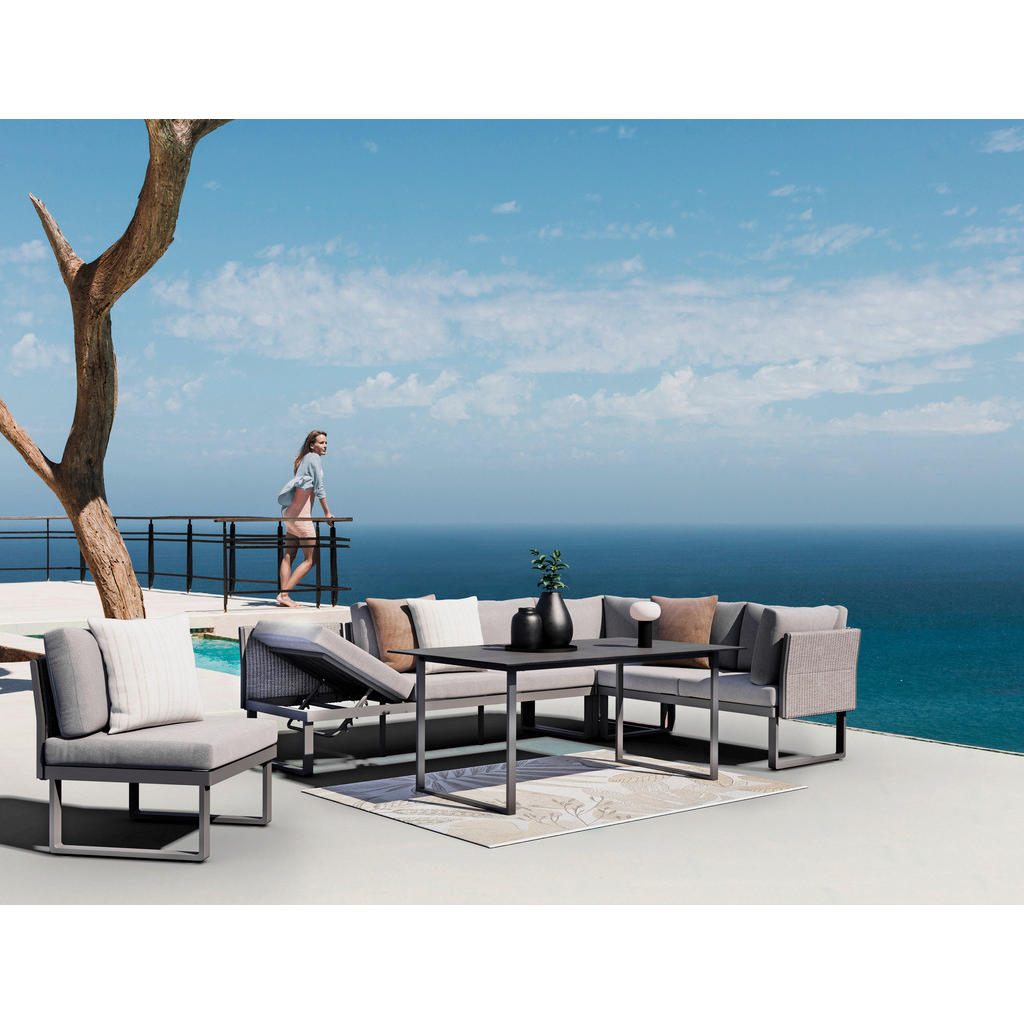 Thumbnail - Dieter Knoll Loungesofa, Anthrazit, Hellgrau, Dunkelgrau, Metall, Textil, 2-Sitzer, Füllung: Schaumstoff, 134x74x76 cm, ...