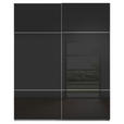 SCHWEBETÜRENSCHRANK  in Grau, Schwarz  - Chromfarben/Schwarz, KONVENTIONELL, Glas/Holzwerkstoff (181/223/67cm) - Novel