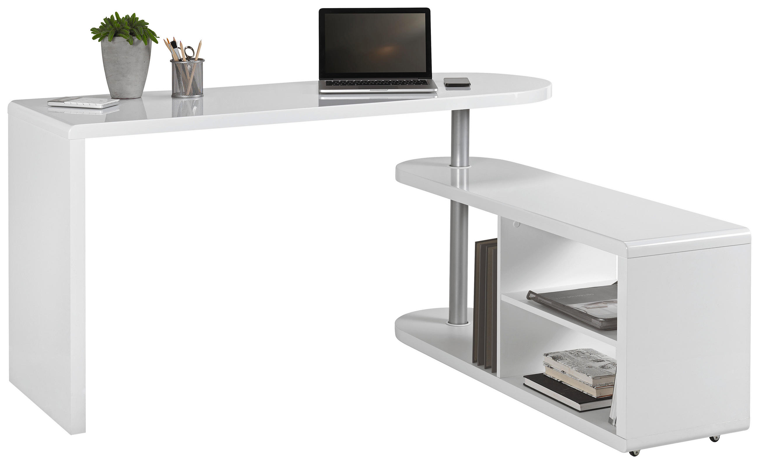 PSACÍ STŮL S ÚLOŽNÝM PROSTORE, bílá, 50/145/74,7 cm - bílá, Design, kompozitní dřevo (50/145/74,7cm) - Hom`in