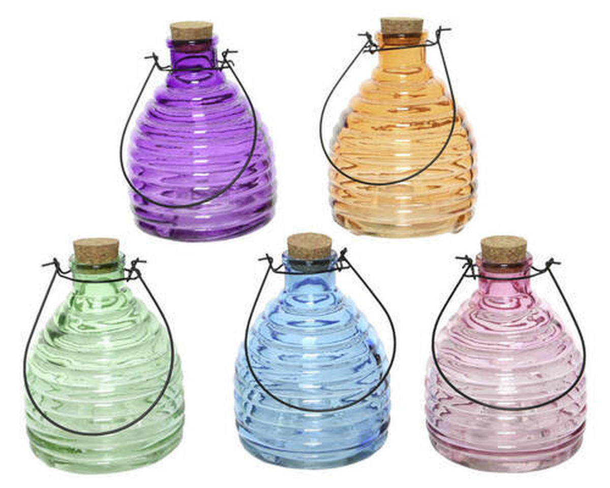 WESPENFALLE   - Blau/Pink, LIFESTYLE, Glas/Metall (13,00/13,00/17,00cm)