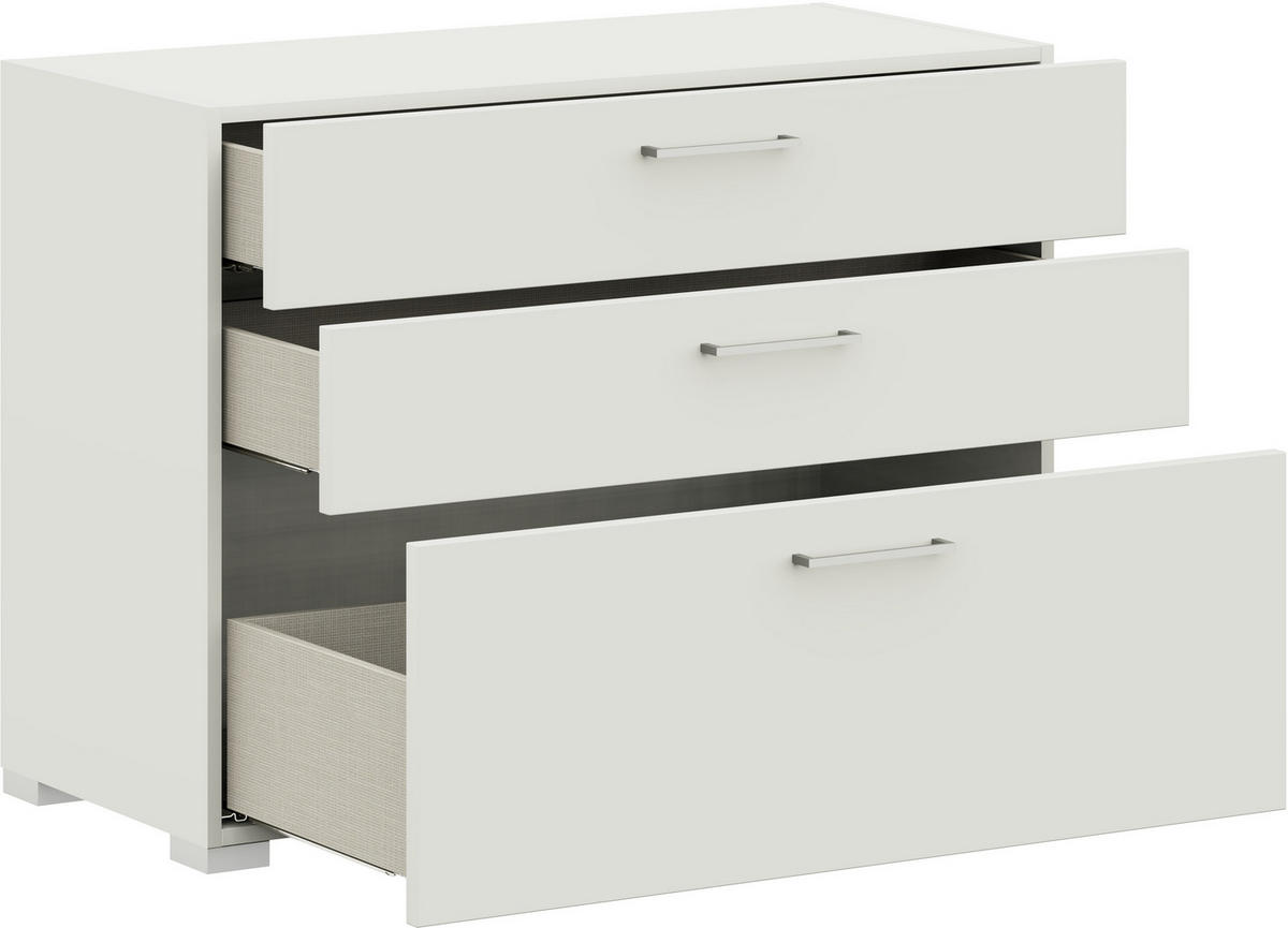 KOMMODE 100/72,8/41,9 cm  in Weiss  - Weiss/Edelstahlfarben, Design, Holzwerkstoff/Metall (100/72,8/41,9cm) - Cantus