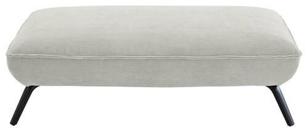 HOCKER in Textil Creme  - Creme/Schwarz, Design, Textil/Metall (142/43/80cm) - Moderano