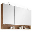 SPIEGELSCHRANK 120/80/15 cm  - Chromfarben/Eichefarben, Design, Glas/Holzwerkstoff (120/80/15cm) - Novel