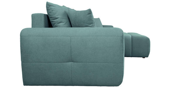 ECKSOFA Petrol Velours  - Petrol/Schwarz, KONVENTIONELL, Kunststoff/Textil (298/168cm) - Carryhome