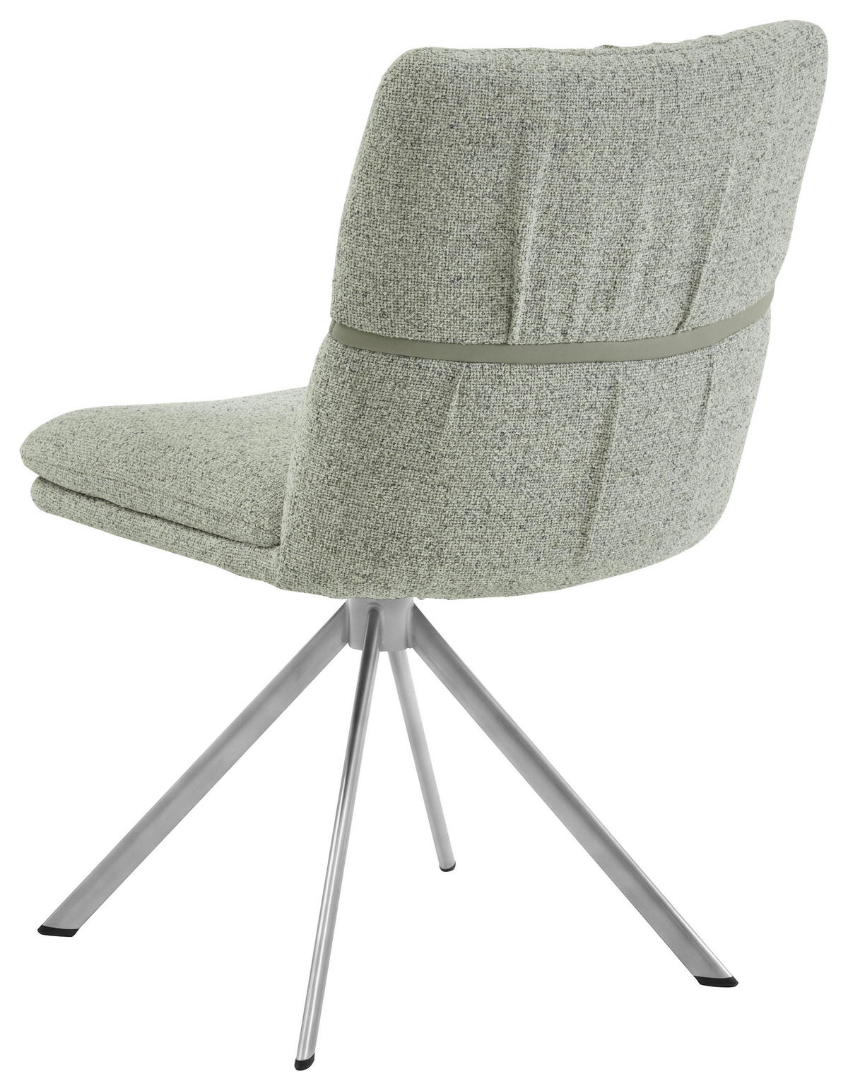 STUHL  Beinauswahl, Stoffauswahl, Sitzfläche 360° drehbar, automatische Rückholfunktion Mikrofaser  Grün  - Edelstahlfarben/Grün, Design, Textil/Metall (49/86/63cm) - Valdera
