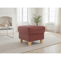 TABURETKA, koža, 58/48/58 cm - červenohnedá/farba duba, Basics, koža/drevo (58/48/58cm) - Sit & More