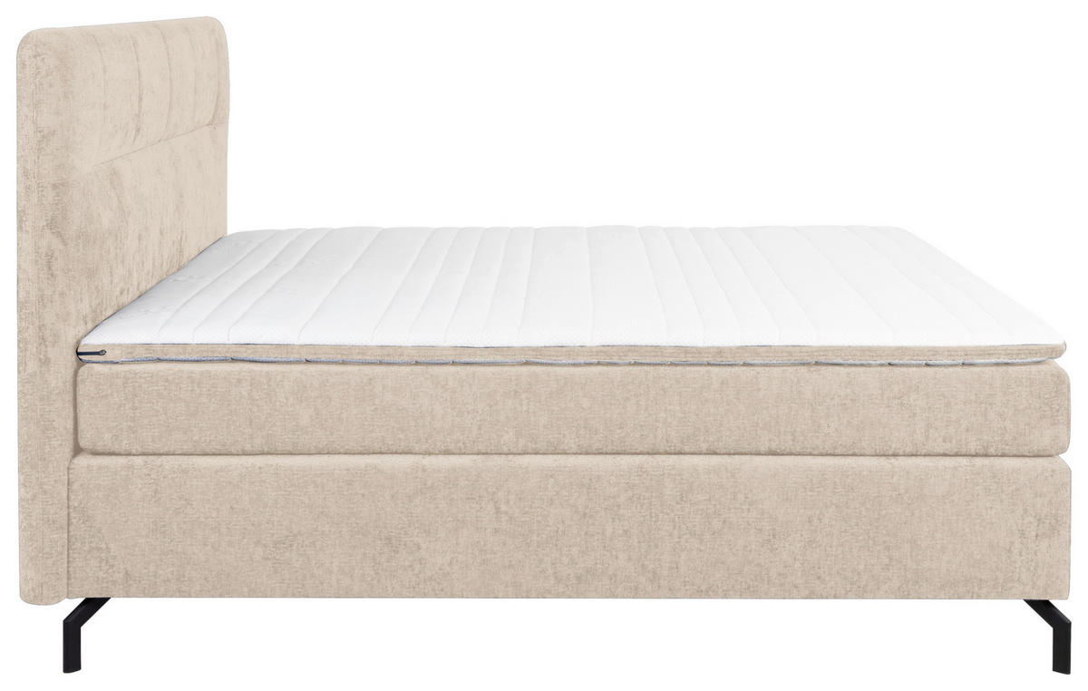 BOXSPRINGBETT 180/200 cm  in Champagner  - Champagner/Schwarz, Design, Textil/Metall (180/200cm) - Esposa
