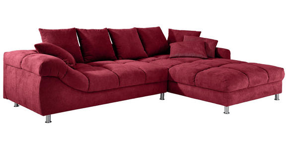 ECKSOFA Dunkelrot Webstoff  - Dunkelrot, Design, Textil/Metall (337/228cm) - Carryhome