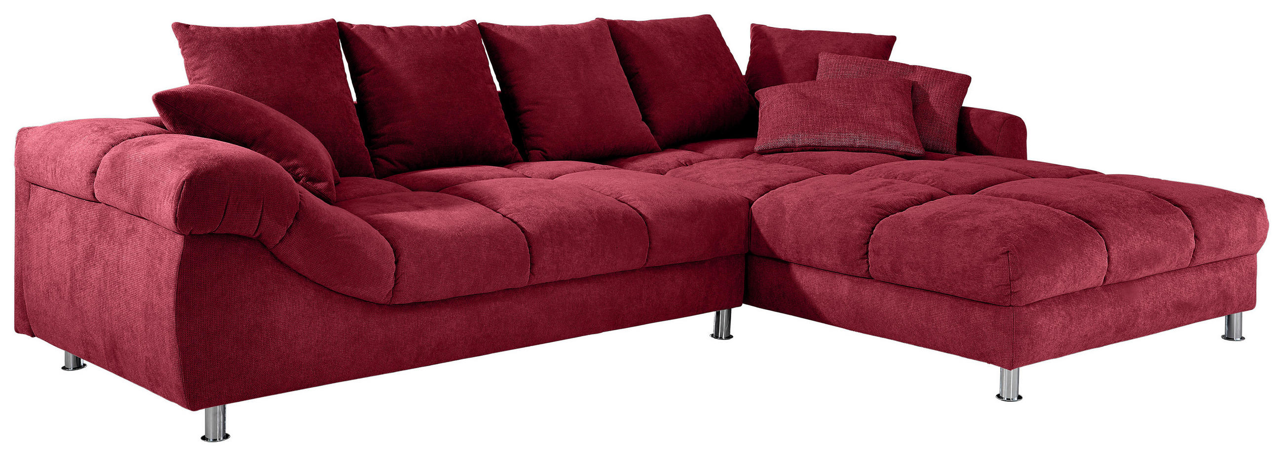 ECKSOFA Dunkelrot Webstoff  - Dunkelrot, Design, Textil/Metall (337/228cm) - Carryhome