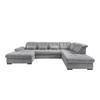 WOHNLANDSCHAFT in Chenille Silberfarben  - Silberfarben/Schwarz, Modern, Textil/Metall (184/387/252cm) - Livetastic