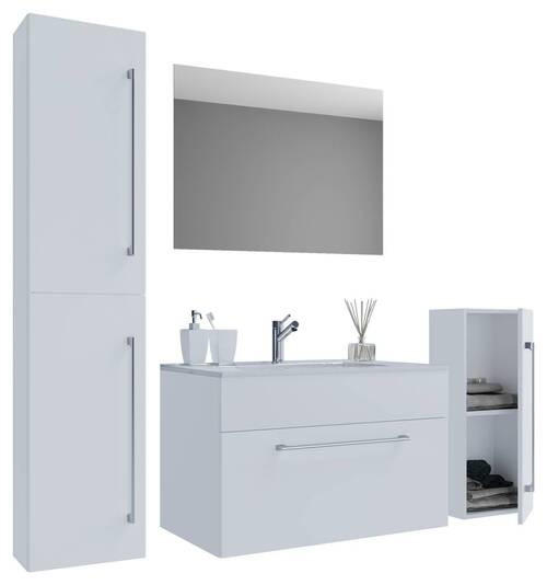 BADEZIMMER 5-teilig  in 126 cm  - Alufarben/Weiß, MODERN, Keramik/Holzwerkstoff (126cm) - MID.YOU