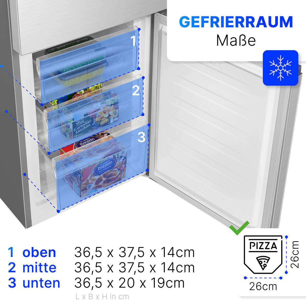 KÜHL-GEFRIER-KOMBINATION 773 539  - Edelstahlfarben, Basics (49,5/143/56,2cm) - Bomann