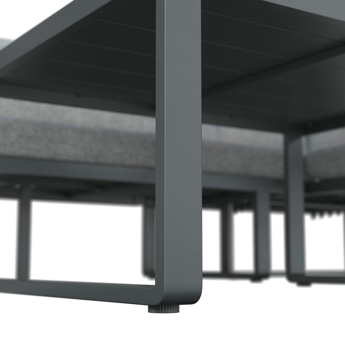 DINING-LOUNGESET 202/236 cm Aluminium  - Dunkelgrau/Anthrazit, Design, Textil/Stein (202/236cm) - Dieter Knoll