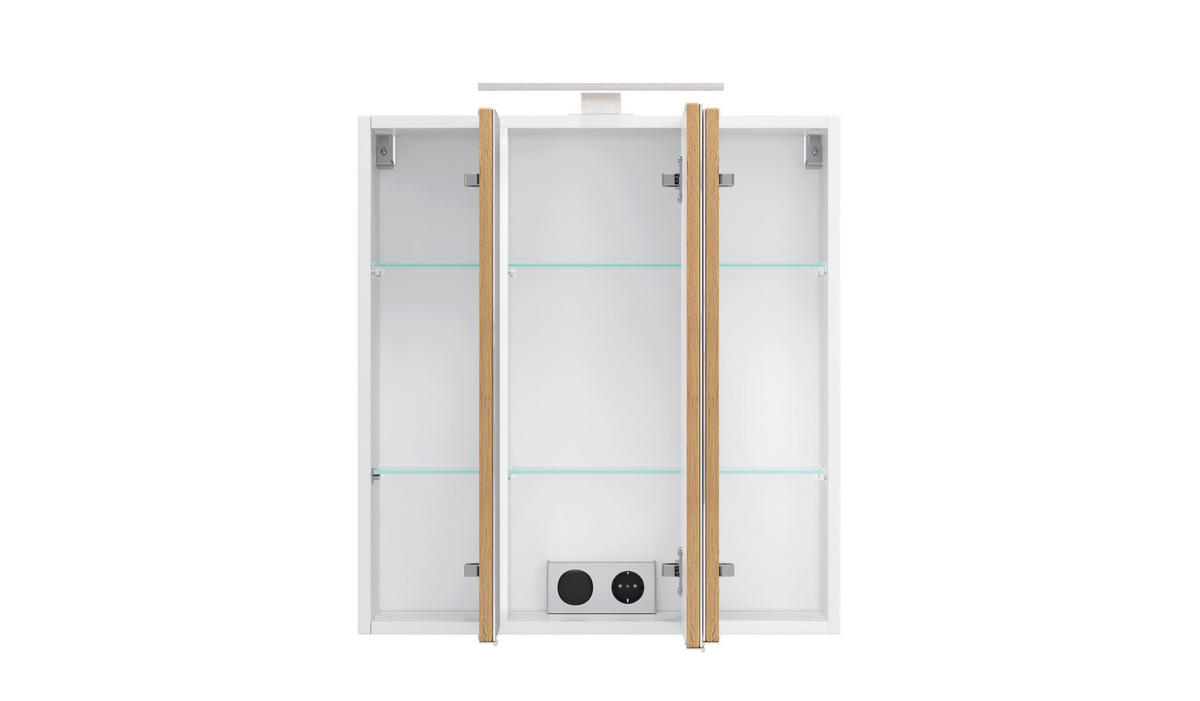 SPIEGELSCHRANK 60/64/20 cm  - Edelstahlfarben/Weiß, Trend, Glas/Holzwerkstoff (60/64/20cm) - Held