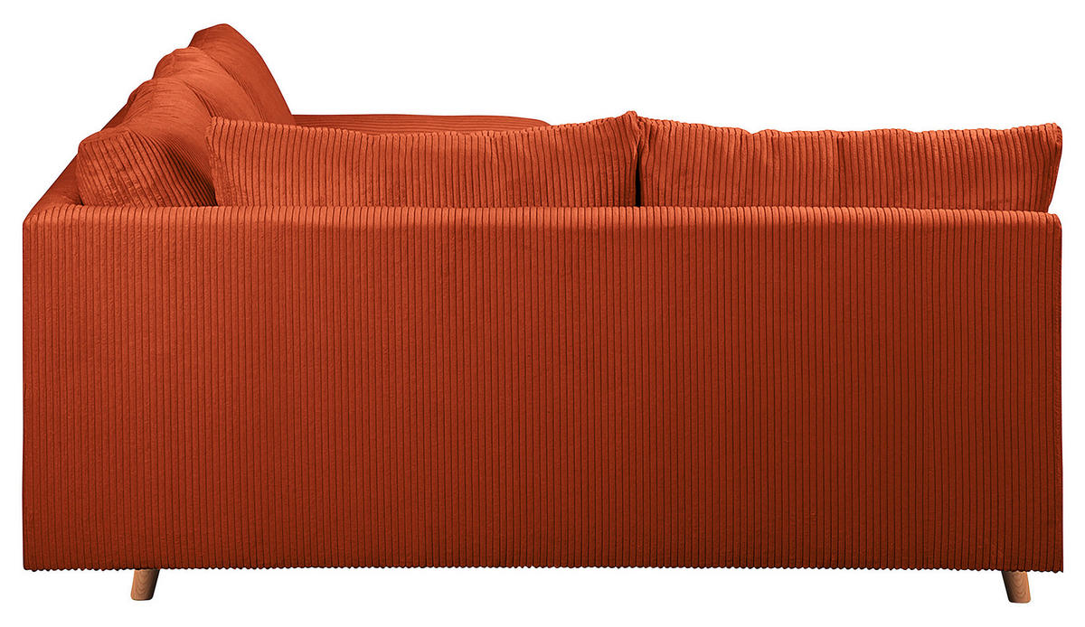 ECKSOFA Ariella Rostfarben Cord  - Rostfarben/Naturfarben, Design, Holz/Textil (161/231cm) - Livetastic