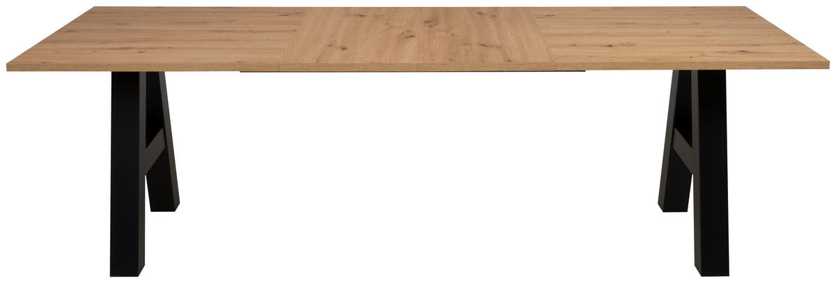 ESSTISCH Schwarz, Eiche Artisan rechteckig  ausziehbar  - Schwarz/Eiche Artisan, Design, Holzwerkstoff (157/90/75cm) - MID.YOU