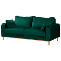 3-SITZER-SOFA in Mikrofaser Grün  - Wengefarben/Grün, Design, Holz/Textil (193/86/87cm) - Livetastic